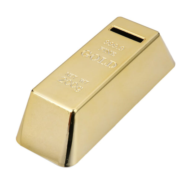 Gold Bullion Bar Coin Box  Piggy Bank